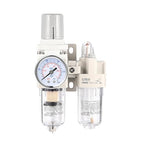 1/4 Inch NPT Compressed Air Filter Air Pressure Regulator Water-Oil Separator Trap Filter with Lubricator Cup