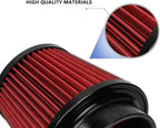 Red 3" 76mm Inlet Cone Replacement Dry Air Filter High Flow Car Performance Cold Air Intake Filter