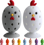 Egg Brush Cleaner, Egg Cleaner for Fresh Eggs, Cute Chick Shaped Egg Wash and Brush, Washing Egg Tool for Standard Sized Eggs (White/Grey)