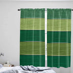 Farm Retro Green Wood Grain Window Valance Curtains, Rustic Wooden Plank Texture Light Filtering Kitchen Valance with 3-inch Rod Pocket for Living Room Bathroom Bedroom,2 Panel,52x72In