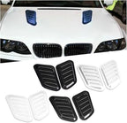 2Pcs ABS Car Air Flow Intake Hood Scoop Vent Bonnet Cover Universal DIY Decorate Car Accessories Compatible With BMW(Carbon look)