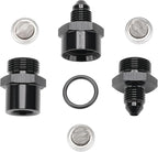 3AN Inline Fuel & Oil Feed Filter Set with 30 80 150 Micron Elements Aluminum Black