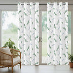 Leaf Outdoor Curtains for Patio Summer Jugal Leaves Pastoral Plant Waterproof Outside Curtains with Grommet Top Weatherproof Curtain for Cabana Pergola Gazebo, 1 Panel, 54" W x 95" L