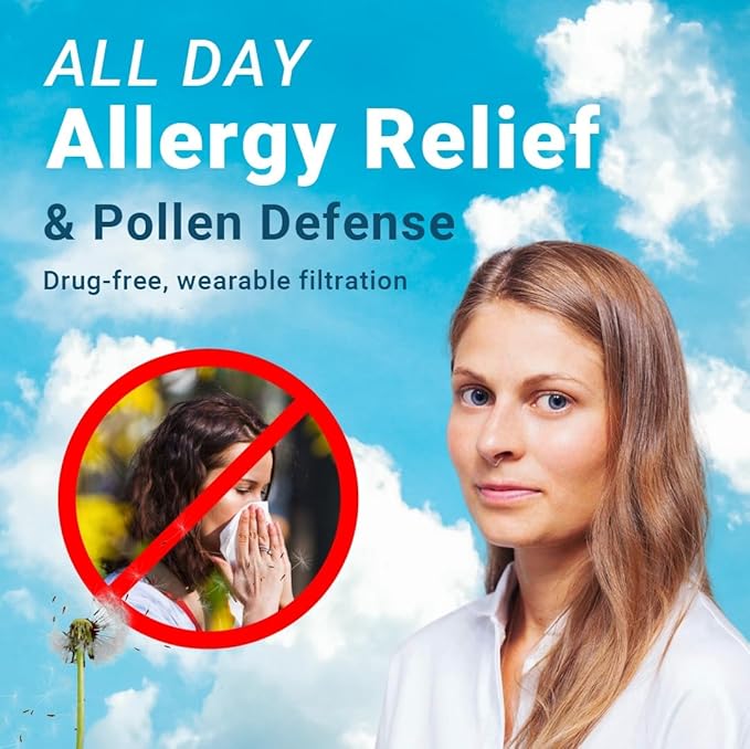 O2 Nose Filters with 3M Filtration - Nasal Screens for Allergies, Dust & Smoke - Drug-Free & Latex-Free Nose Filters - Invisible Allergy Protection (Large x 20)