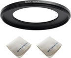 77mm Lens to 52mm Camera Lens Adapter 77mm to 52mm Step Down Ring Adapter Ring for All Brands of UV ND CPL, with Premium Lens Wiping Cloth 2 Pack (77mm-52mm)
