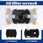 Professional 2-Jaw Spring-Loaded Oil Filter Wrench, 2-3/8 to 3-1/8 Inch (60-80mm) Universal Oil Filter Removal Tool, Made of Chrome Molybdenum Steel for Automotive Maintenance‌