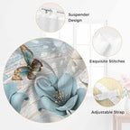 Spring Floral Living Room Curtains 84 Inch Length, Window Curtains Tab Top, Vintage Tulips Flower Butterfly Retro Wood Blue Light Filtering Window Treatments Drapes 42"x84" 2 Panel