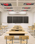 Fluorescent Light Covers for Ceiling Lights Love Heart Stone Magnetic Light Filters 4 Pack 4x2 ft Black Red Ceiling Lights Cover for Classroom Office School Home Drop Lamp Decor