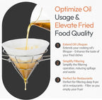 Cleaner Syrup, Better Filtration – Stainless Steel Cone Filter Holder with 20 Paper Filters | 10-Inch Cone Filters for Longer-Lasting Maple Syrup & Frying Oil