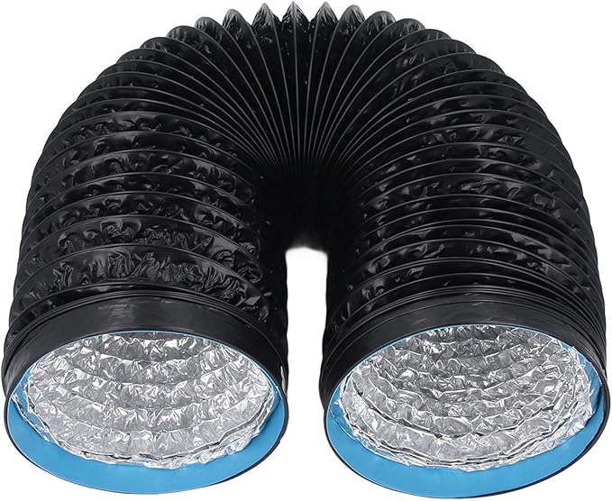 7in Dryer Vent Exhaust Duct Hose - 6.56ft Flexible Insulated Air Ducting for HVAC, Kitchens, Greenhouses & More - Heavy Duty Aluminum Foil with Steel Wire for Optimal Airflow
