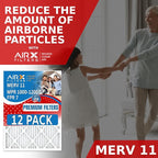 14x18x1 Air Filter MERV 11 Rating, 12 Pack of Furnace Filters Comparable to MPR 1000, MPR 1200 & FPR 7 - Made in USA by AIRX FILTERS WICKED CLEAN AIR.
