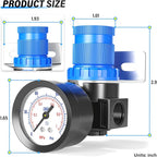 TAILONZ PNEUMATIC 5-in-1 1/4 Inch NPT AR2000 Mini Pressure Regulator Kit for Compressed Air Systems, Adjust 0 to 145 Psi