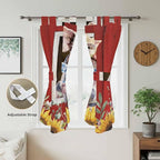 Pig Sunflowers Living Room Curtains 84 Inch Length, Window Curtains Tab Top, Eucalyptus Leaves Floral Bees Red Barn Light Filtering Window Treatments Drapes 42"x84" 2 Panel