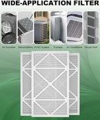 14x25x1 Air Filter 6 Pack, Durable MERV 8 Pleated Home HVAC AC Furnace Filters, Lightweight Compact Air Conditioner Filter Replacement