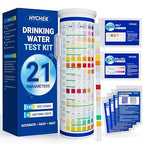 21 in 1 Accurate Drinking Water Testing Kits, 145 Strips + 4 Bacteria Tests, Well and Tap Water Test Kit, Home Test Strips for Lead, Fluoride, Chlorine, Hardness, pH, Iron, Copper, and More
