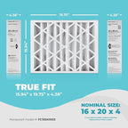 16x20x4 Air Filter Replacement MERV 11, FC100A1003 Pleated HVAC AC Furnace Filters with Wholesalehome Cleaning Cloth, (Actual Size: 15.94 x 19.75 x 4.38 Inches)
