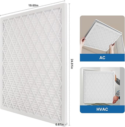 20x25x1 MERV 11 Air Filter, Quality AC/HVAC Furnace Filter，2 Reusable ABS Frame + 8 Pack Replaceable Filter Media，Breathe Fresher and Cost-effective