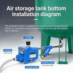 Zero Air Loss Automatic Drain Valve, 1/2" Npt Auto Drain Valve For Air Compressor, No Electricity Required, Mechanical Float Condensate Drain With Pre-Filter For Air Tanks Filters Dryers (blue)