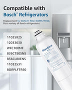 Maxblue BORPLFTR50 Replacement for Bosch® Ultra Clarity® Pro 11032531, 12033030, 11025825, BORPLFTR55, B36CD50SNS, B36CT80SNS, B36CL80ENS, B36FD50SNS, WFC100MF, Refrigerator Water Filter, 3 Filter