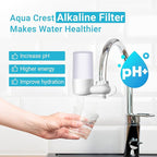 AQUA CREST Alkaline Faucet Water Filter, Replacement for Brita® Filter, Increase PH, Brita® Filter Replacement, 36311 On Tap Water Filtration System, FR-200, FF-100, 2 Packs