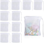 10PCS Aquarium Filter Media Bags for Activated Carbon, 4" X 3.5" Mesh Filter Bags for Aquarium, Carbon Filters Bag for Aquariums, High Flow Aquariums Mesh Media Filters Bag
