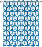 Blue Aircraft Waterproof Outdoor Curtains for Patio, Windproof Weatherproof Curtains with Weighted Hem, Modern Abstract Art Gradient Airplane Light Filtering Privacy Drapes for Porch 54"x 95" 2 Panels