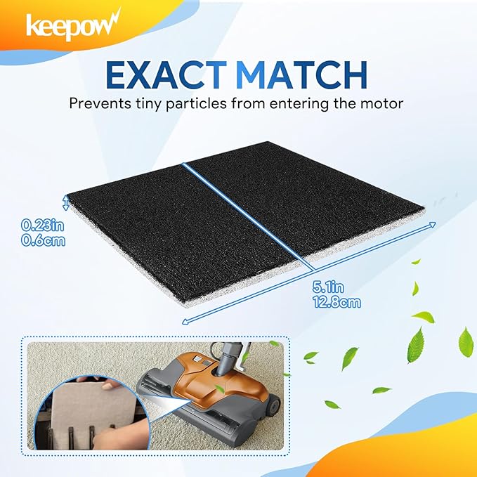 KEEPOW CF-1 Hepa Filter Replacement Compatible with Kenmore Sears Progressive CF-1, Progressive & Whispertone, Panasonic Models, Including 86883, 86880, 20-86883, 2086883, 8175084, 8 Pack
