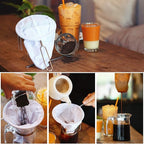 Traditional Thai Style Tea Filter Stainless Steel Size 3 Inches Friendly Using & Durable, Compatible with All Tea Types, Includes Coffee Strainer & Colador de Café