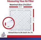 Filter King 21x22x1 Air Filter | 12-PACK | MERV 11 HVAC Pleated A/C Furnace Filters | MADE IN USA | Actual Size: 20.5 x 21.5 x .75"