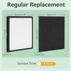 Replacement Filters D for Idylis IAF-H-100D AC-2118 AC-2123 IAP-10-280 IAP10280 Idylis Air Purifiers D Type， Includes 2 HEPA Filter & 4 Carbon Filters