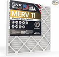 BNX TruFilter 20x24x1 Air Filter MERV 11 (12-Pack) - MADE IN USA - Allergen Defense Electrostatic Pleated Air Conditioner HVAC AC Furnace Filters for Allergies, Dust, Smoke, Allergy MPR 1200 FPR 7
