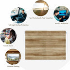 Light Brown Wood Grain Magnetic Double Layer Car Window Shades,Side Window Curtains for Blackout/Breathable Mesh View,Western Farmhouse Barn Door Privacy Sun Shades for Heat/UV Protection 26x20in 1pcs