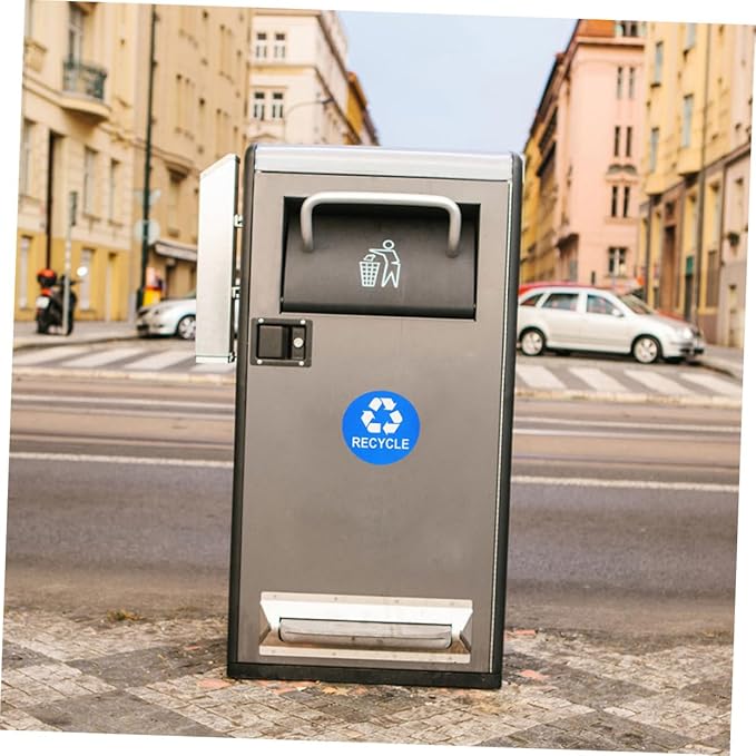 Tofficu 8pcs Hanging Trash Can Stickers Garbage Recycling Decals Material Remind Waste Sorting Habit