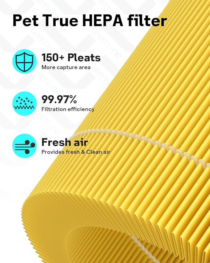 Leemone Core Mini Pet Replacement Filter for LEVOIT Core Mini Air Purifiers, High-Efficiency Activated Carbon, Replace Part Core Mini-RF, 2 Pack,yellow