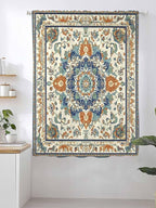 Sheer Curtains 72 Inches Long, Southwest Farmhouse Semi Sheer Curtains Light Filtering Window Treatment, Orange Blue Desert Bohemian Privacy Voile Drapes for Living Room Bedroom 52x72 Inch