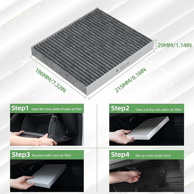 CF12157 Cabin Air Filter With Activated Carbon Compatible with Camry, RAV4, Corolla, RX350, Prius, C-HR, ES350, Avalon, CX-9, ES300h, RX450h, highlander Cabin Filter