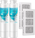 ICEPURE Alkaline RWF5800A-AL Refrigerator Water Filter and Air Filter Replacement for Frigidaire EPTWFU01, EWF02, Pure Source Ultra II, PureSource Ultra 2, BO022, MR022, SCWFTCTO, Enhances PH, 2Combo