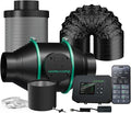 MARS Hydro 4" Smart Air Filtration Kit, Inline Duct Fan with iControl Temperature & Humidity Controller, App Remote Control, Carbon Filter Combo +25Ft Ducting, Grow Tent Hydroponics Ventilation System