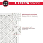 True Blue 16x25x1 MERV 11 Allergen Air Filter (4-Pack) | Electrostatic Pleated HVAC Furnace Air Filter | Replacement Filter for Home Use | Made in USA