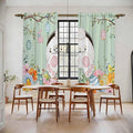 Easter Window Curtains 72 Inch Long 2 Panel Set, Rod Pocket Long Curtains & Drapes, Spring Watercolor Bunny Eggs Wooden Grain Green Light Filtering Window Treatment for Bedroom Living Room 52"W x 72"L