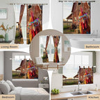 Farm Rooster Kitchen Curtains 24 Inch Length, Small Window Curtains Tab Top, Farmhouse Barn Funny Animals Butterfly Light Filtering Short Window Treatments Tier Drapes 27.5"x24" 2 Panel