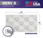 BNX TruFilter 14x24x1 Air Filter MERV 8 (12-Pack) - MADE IN USA – Dust & Pet Defense Air Conditioner HVAC AC Furnace Filters for Dust, Pet, Mold, Pollen MPR 600 – 700 & FPR 5