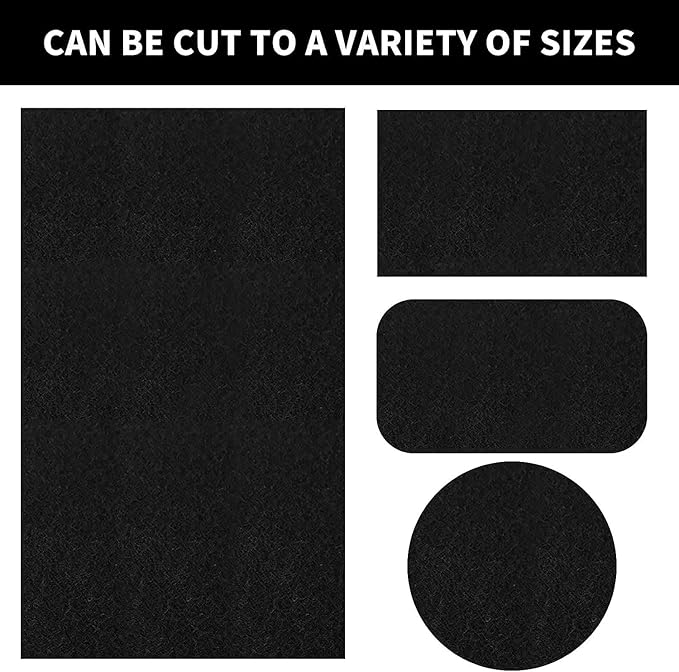 Cut-to-Fit Activated Carbon Filter Sheet Charcoal Air Vent Filters Pad Black Range Hood AC Replacement Fabric Filter 1 Pack 16" x 48" x 0.2"