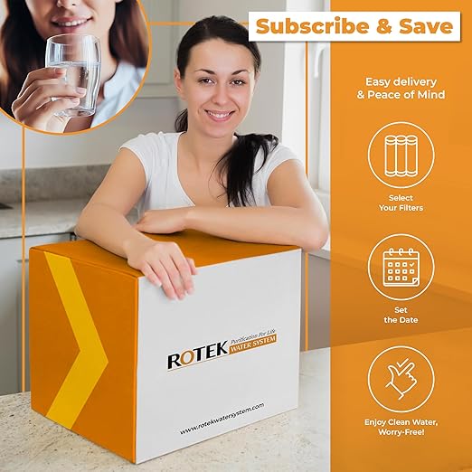 Rotek Water Systems Whole House Water Filtration System | 2-Stage Water Filter System | SED & ACB | Clean Drinking Water | Sediment & Carbon Filter | 10 Inch