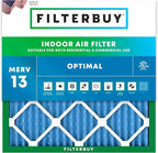 Filterbuy 27x27x1 Air Filter MERV 13 Optimal Smoke & Allergy Defense (1-Pack), Electrostatic Pleated HVAC AC Furnace Filters Replacement, Made in USA (Actual Size: 26.50 x 26.50 x 0.75)