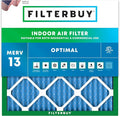 Filterbuy 12x12x1 Air Filter MERV 13 Optimal Smoke & Allergy Defense (1-Pack), Electrostatic Pleated HVAC AC Furnace Filters Replacement, Made in USA (Actual Size: 11.75 x 11.75 x 0.75)