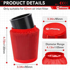 62mm Mini Bike Air Filter Cover for Predator 212cc 196cc 224cc 99cc Coleman CT200U CT200U-EX BT200X B200R B200 KT196 CT100U CC100X Baja MB165 MB200 DB30 Mini Bike Go Kart Parts (Red)