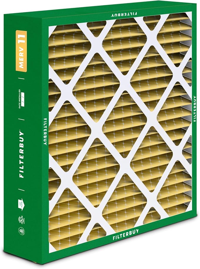 Filterbuy 17.5x21x5 Air Filter MERV 11 Superior Pet & Allergy Defense (3-Pack), Electrostatic Pleated HVAC AC Furnace Filters for Rheem, Ruud, and Protech (Actual Size: 17.13 x 20.63 x 4.38)
