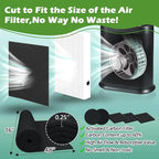 Cut to Fit Carbon Air Purifier Filter Roll, 16x48x1/4 inches Size Activated Charcoal Dust Filter Sheet,Carbon Pad Replacement for Air Vent,AC,Range Hood,Pond,Compost Bin,Odor Absorbing
