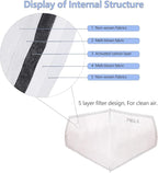 100 PCS New 3D Cutting PM 2.5 Activated Carbon Filter, 5 Layers 3D Pm2.5 Filter Insert Dustproof Air Pollution Replaceable Protective Filter Large Size